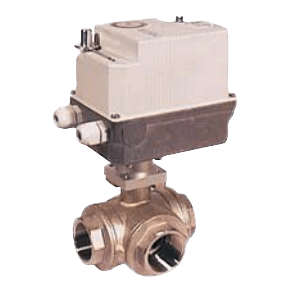 Kobold 3-Way Brass Ball Valve with Actuator, KUE-VN